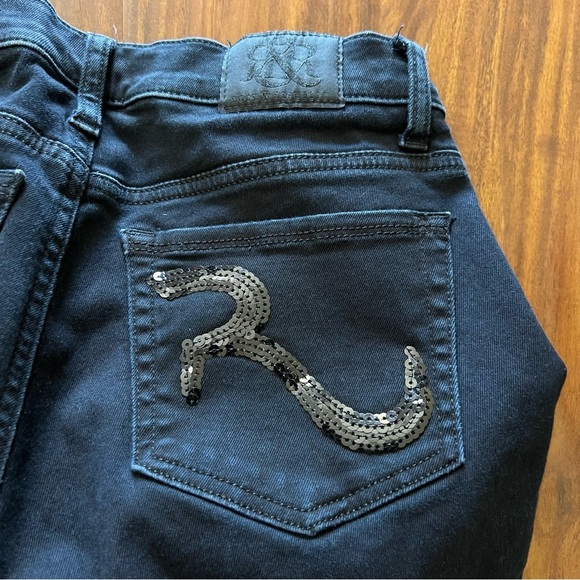 Rock & Republic Kasandra Black Embellished Bootcut Jeans size 10 M - Picture 14 of 14